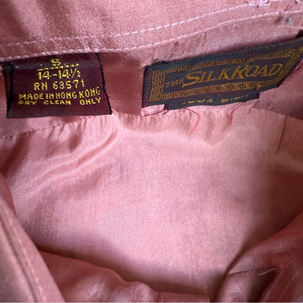 Vintage Silk Pink Dress Shirt - Picture 11 of 14